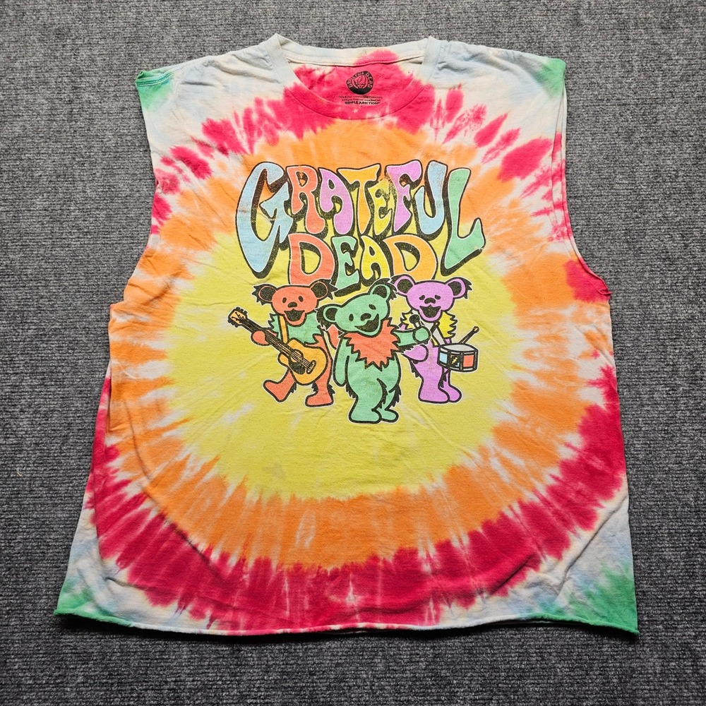 Grateful Dead Ripple Junction Tie Dye Muscle Tee Dancing Bears Large